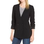 J.Crew J.‎ Crew 365 Crepe French Girl Collarless Navy Double Breasted Blazer Size 2 Photo 9