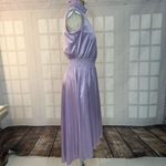 Nanette Lepore Nanette Lapore lavender satin high neck smocked Dress Size 4 Photo 3