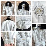 Obermeyer Vintage Ladies Ski Suit Sz 10 Iridescent 1 Piece Stirrups Embr… Photo 2