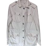 Free People Not Your Brothers Jacket sz XS Cream Full Zip Cargo Utility Military Photo 0