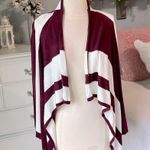 YA Los Angeles Cardigan Maroon White Waterfall Flowy Womens Small Photo 6