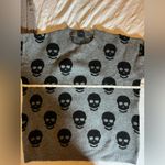 Bobeau Gray Skull Pattern Crewneck Sweater Photo 3