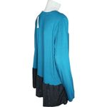 LOGO By Lori Goldstein Aqua Black Lace Detail Long Sleeve Top Womens Large NWT Photo 8