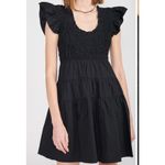 en saison Black Matisse Flutter Women Dresses Smocked Size Medium Stretchy Photo 6