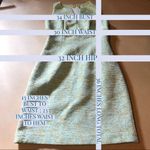 Carmen Marc Valvo GREEN & AQUA BROCADE BEADED SHEATH DRESS (M) Photo 12