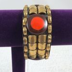 LG Gold Brick Egyptian Ancient Wrist Cuff Bangle Photo 1