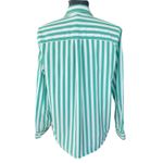 Gap Vtg Y2K Button Down Deep Placket Green White Shirt Size L Business Casual Photo 1