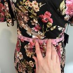 Adrianna Papell NWT Black Pink White Foiled Mesh Draped Midi Dress New Metallic Photo 8