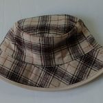 Steve Madden  Women's Reversible Plaid Bucket Hat Cream Fabric Photo 7