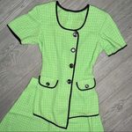 Handmade vintage clueless style green suit set short bottom suit top large 80s Size M Photo 4
