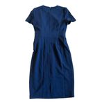 Black Halo  Harbor Sheath Dress Pacific Blue Luxury Bow Fitted Size 0 Womens NWT Photo 5