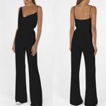 NWOT Misha Collection Moira Cowl Neck Pantsuit jumpsuit wide leg Black sz S Photo 4