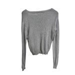Brandy Melville  Gray V Neck Long Sleeve Cotton Sweater one size Photo 4