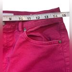 Loft Kick Crop Fuchsia Pink Raw Hem Stretch Denim Jeans Size 28/6 Photo 6