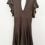 Free People NWOT  Ribbed V-Neck Sweater Dress Olive Green Photo 5