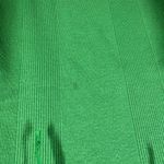 Women M Baby Tee Kelly Green Lettuce Hem Tie Neck Line Y2K Bratz Ribbed Cotton Size M Photo 4