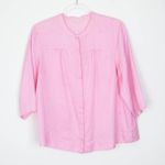 Eileen Fisher Eileen Fisher Womens Silk Blend Button Down Blouse Size M Pink 3/4 Sleeve Boxy Photo 0