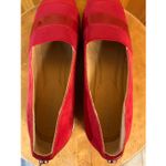 Donald Pliner  7.5 M Women's Garnet RED Suede Patent Mixed Media Flats Photo 4