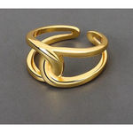 Boutique Minimalist Knot Ring | 14k Yellow Gold Plated Sterling Silver Photo 8