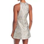 Alice + Olivia Alice Olivia Silver Gold Beaded Embellished Cocktail Mini Dress Size 4 Photo 1