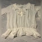 Peter Nygard  White Ruffled Long Sleeve SunBlouse Photo 0