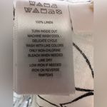 Cynthia Rowley  Floral Print Roll Tab Sleeve 100% Linen Blouse Photo 5