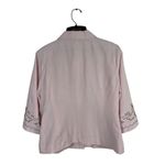 VTG Dressbarn Silk Linen Light Pink Delicate Beaded 3/4 Sleeve Blazer Top S NWT Photo 5