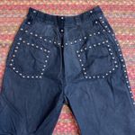 VINTAGE BLACK STUDDED DETAIL WIDE LEG WESTERN ROCK N ROLL JEANS Size 24 Photo 4