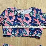Floral Pink Blue Unbranded 2 Piece Swim Suit Long Sleeve XL Photo 2