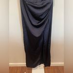 After Six Strapless Topstitched Corset Satin Maxi Dress Size 12 Blue Photo 5