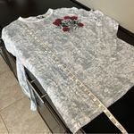 Rock & Roll Cowgirl  Burnout Rose Rhinestone long sleeve Top, white size XXL Photo 7