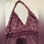 Victoria's Secret Victoria’s Secret Lace Halter Babydoll Lingerie in Burgundy Size XL Photo 1