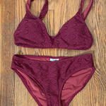 ANDIE  bikini set Delray top‎ bikini bottom syrah lace red size S NWOT Photo 0