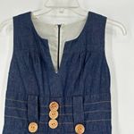 Vava by Joy Han  Denim Mini Dress Dark Wash Pockets Buttons Split Neck Size S Photo 1