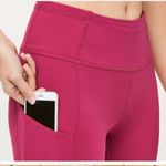 Lululemon  Fast & Free 7/8 Tight II *Nulux 25" Violet Red Dark Pink Media Pockets Photo 2