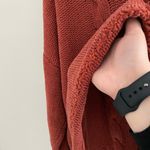 American Eagle  Outfitters Burnt Orange Cable Knit Chenille Sweater Photo 5