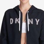 DKNY NWT  Wide Sleeved Logo Cropped Zip Hoodie Photo 2