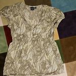 Sonoma Cute Fitted Deep V Fern Print Top M Great 4 Spring Photo 1
