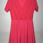 White Birch Pink Wrap Dress Size Large Short Sleeve Fit & Flare Casual Women Photo 0