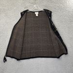 Vintage Crystal Kobe Sweater Vest Retro Academia Preppy Grunge Plaid Women Large Black Photo 1