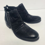 Miz Mooz  Snap Leather Suede Studded Booties Ankle Boots Black Women's 41 9.5-10 Photo 0