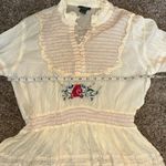 Persaman New York Women’s Long Sleeve Boho Style Cream Top Sz Sz Large NNT Photo 4