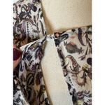 IRO  Dress Women Small Ivory Black Chiffon Floral Print Long Sleeve Mini‎ Photo 7