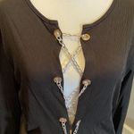 Women’s Black Long Sleeve Sexy Top/Dress with Chain Closure Size XL NEW Black Photo 1