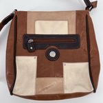 Mouflon Sacs Canada color block leather shoulder bag crossbody‎ patchwork boho Brown Photo 4