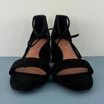 Gianni Bini Rhiaann Ankle Tie Black Suede Block Heel Sandals Photo 2