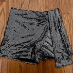 ZARA Black and Silver Sequin Party Shorts Photo 0