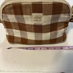 Loeffler Randall Bag Mason Toiletry Pouch Bag in Cream and Brown Gingham GUC Photo 11