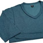 BDG  Urban Outfitters Teal Knit Three Quarter Sleeve Oversize Croptop Coastal S Photo 2