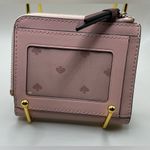 Kate Spade Rare  New York Pink Leather Cherrywood L-Zip Bifold Floral Pup wallet Photo 1